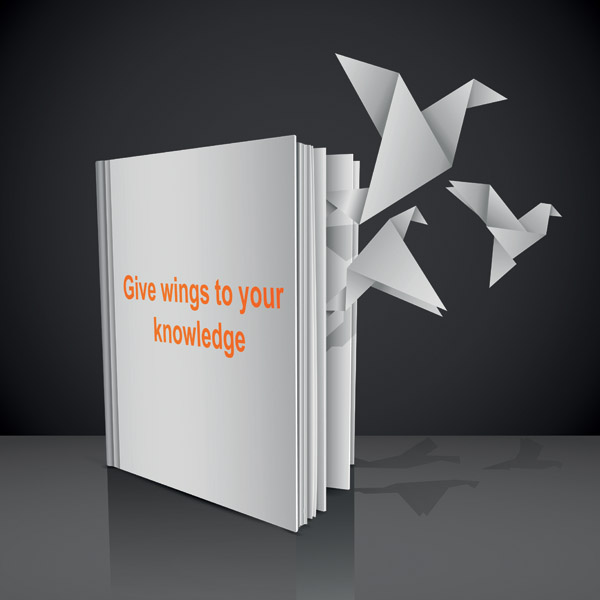 free vector Books out of paper cranes fly vector